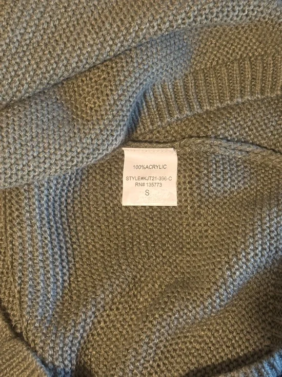 KARLIE  Sage - Olive Green Crewneck Sweater - Picture 4 of 6